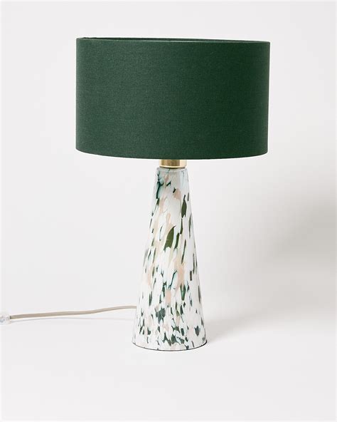 Green Glass Table And Desk Lamp Large Oliver Bonas