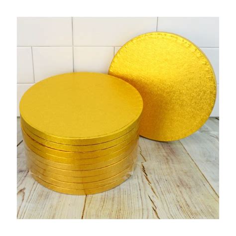Round Gold Drum Cake Board Pack Of 10