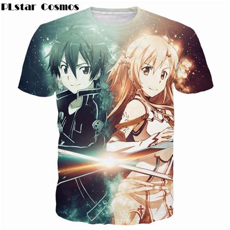 Plstar Cosmos Brand Clothing Classic Anime Sword Art Online T Shirts