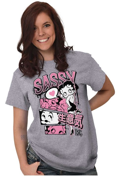 Betty Boop Sassy Kanji Comic Panels Womens Graphic T Shirt Tees Brisco