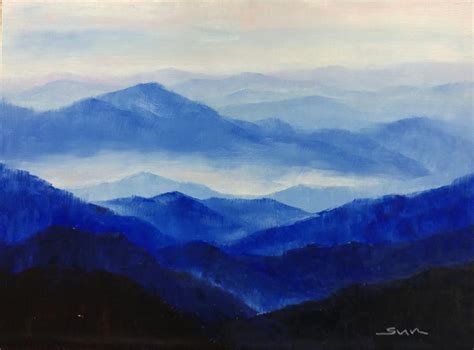 Blue Ridge Mountain Painting By Sun Sohovich Pixels