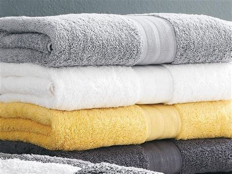 Shop now for custom kitchen towels & more! Bathroom colour ideas #towels #yellow #white #grey | For ...