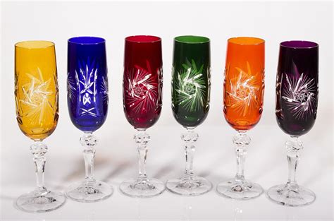 Cardinal Multicoloured Crystal Champagne Glasses Set Of 6 Champagne Glasses Product Categories