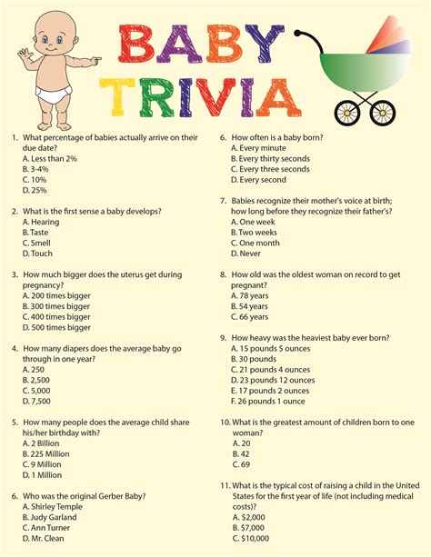 Fun Baby Shower Trivia Game All Things Baby Pinterest Fun Baby