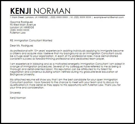 A Letter to Immigration Officer Sample Luxury Immigration Consultant
