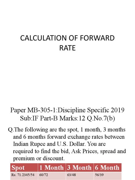 Calculation Of Forward Rate Pdf