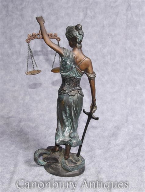 English Bronze Casting Lady Justice Figurine Blind Scales