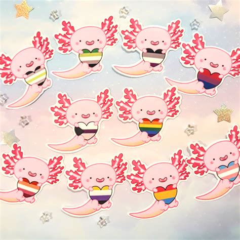 Gay Pride Axolotl Stickers Hitotsu World Llc
