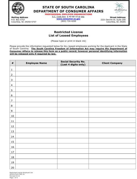 Scdca Form Peo 16 Fill Out Sign Online And Download Fillable Pdf