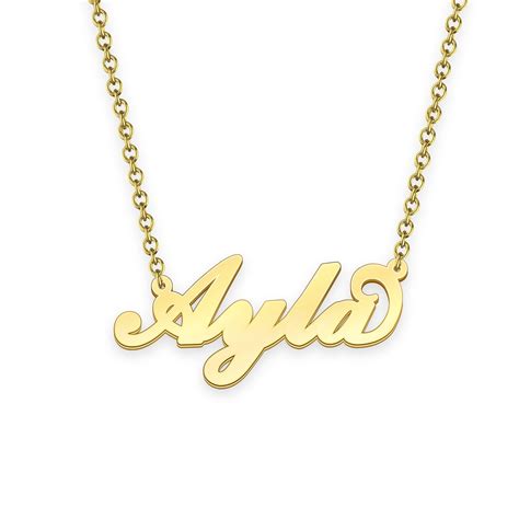 Ayla Name Necklace Gold Custom Necklace Personalized Ts For Her
