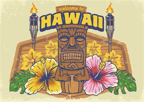 vintage textured hawaii design stock vector illustration of pacific place 120414770