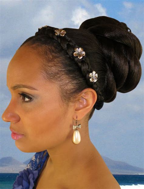 African American Twist Chignon Rose Bun Any Color Magic Tribal Hair
