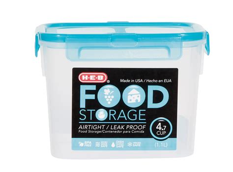 H-E-B 4.7 Cup Airtight Leak Proof Food Storage Container with Turquoise