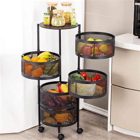 Buy Eunewr 345 Tier Rotating Vegetable Shelf Organizer Kitchen