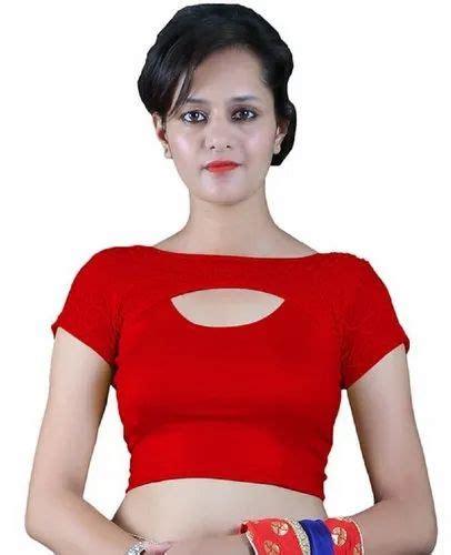 Cotton Red Boat Neck Women Stretchable Blouse Size 36 Rs 378 Piece