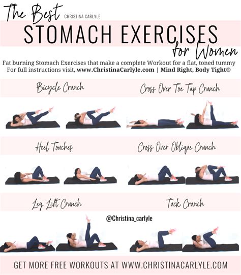 The Best Stomach Exercises For A Tight Flat Toned Tummy Easy Stomach Exercises Stomach