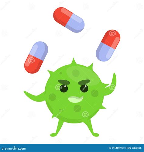 Parasite Antibiotic Resistance Icon Cartoon Style Stock Vector