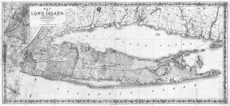 Print Of Vintage Long Island Map Antique Nautical Line Chart Blueprint