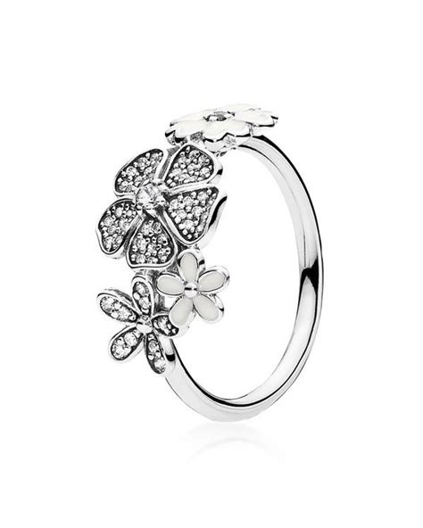 Pandora Ring Sterling Silver Cubic Zirconia And Enamel Shimmering