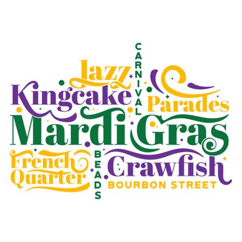 Mardi Gras Quotes Composition Badge Transparent Png And Svg Vector File