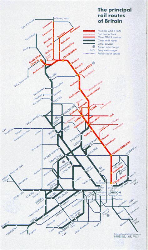 British Rail Principle Routes Train Map Transit Map British Rail