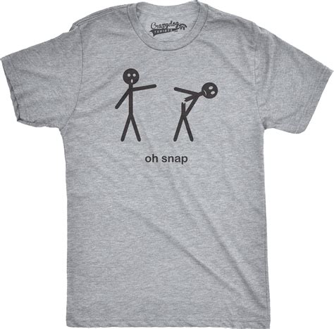 Crazy Dog T Shirts Mens Oh Snap Funny Stick Figure Hilarious