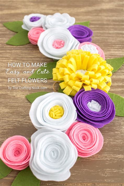 How To Make Easy And Cute Felt Flowers The Crafting Nook