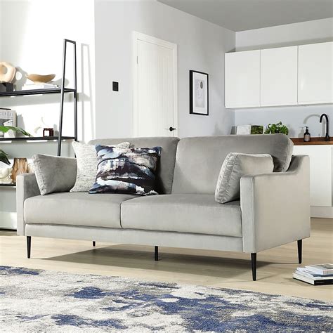 Hepburn Grey Velvet 3 Seater Sofa Furniture And Choice