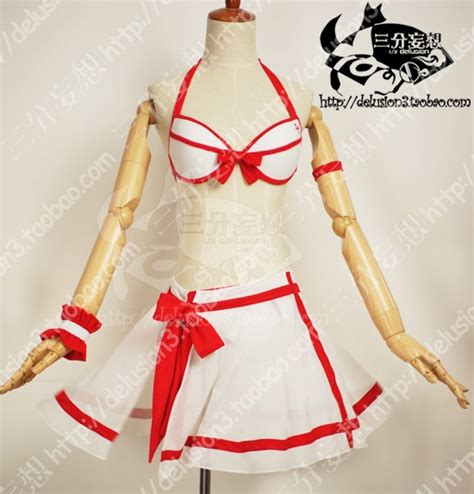 Sexy Bikini Sword Art Online Alo Asuna Yuuki Cosplay Costume Swimwear Swimwear Fabric Costume