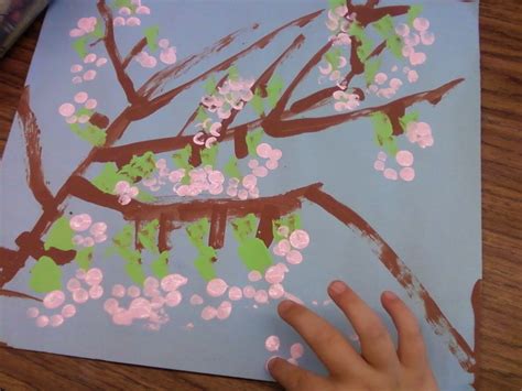 Ppps Elementary Art Rooms Spring Cherry Blossoms Kindergarten Painting