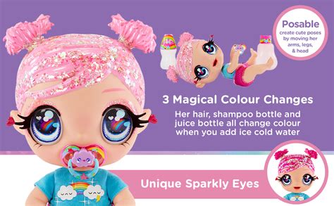 I Love U Glitter Babyz Dreamia Stardust Baby Doll With 3 Magical Colour