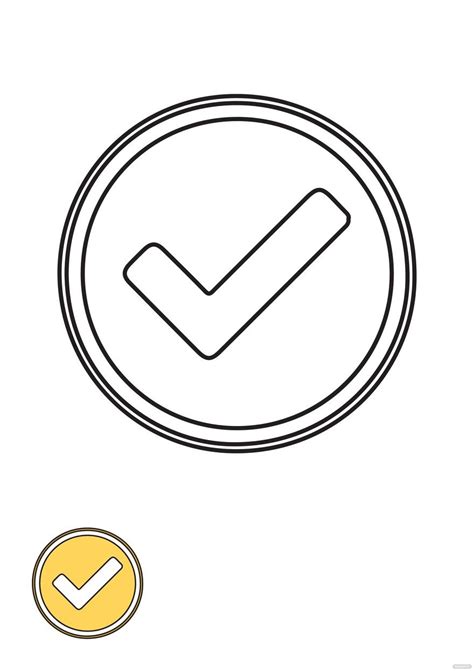 Yellow Check Mark Coloring Page In Pdf  Download