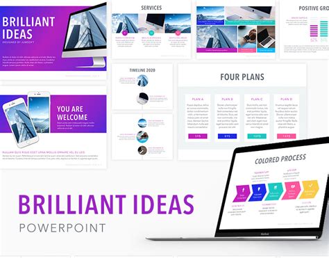 Modello Powerpoint Per Idee Brillanti Templatemonster