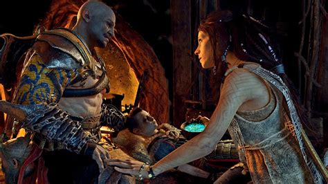 God Of War Young Kratos Without Beard Gets Romantic With Freya Scene