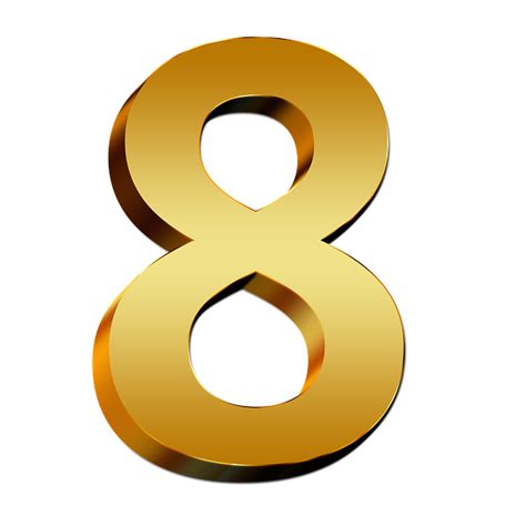 Gold Deco Number Eight Png Clipart Image Clip Art Numbers Images