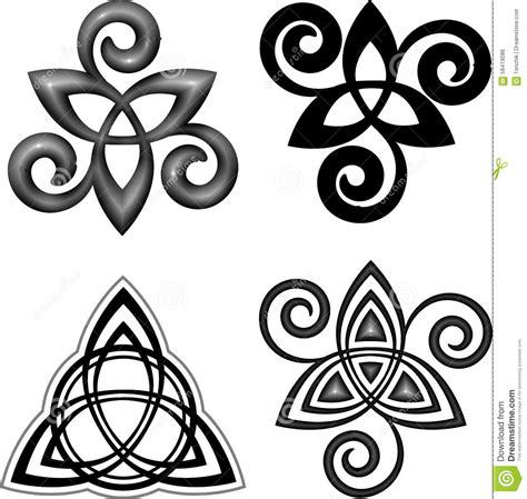 Vector Celtic Triskel Symbols Set Stock Vector - Image: 58419086