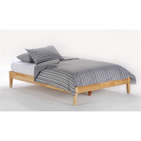 basic platform bed frame  natural wood finish