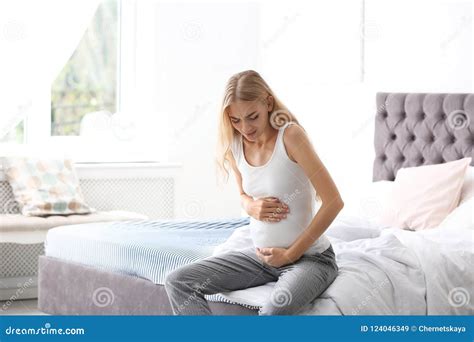 Young Pregnant Woman Suffering From Pain Stock Image Image Of