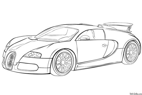 Supercars and prototype cars online coloring pages page 1. Раскраска Машина Бугатти распечатать или скачать