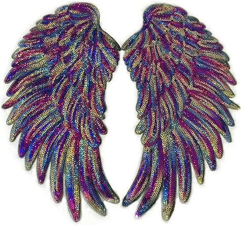 Official Online Store Fast Shipping 1 Pair Sequins Angel Wings Iron On