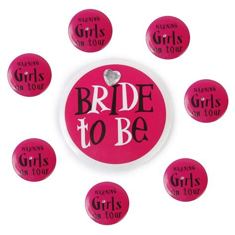 8pcs Bride To Be Badge Girls On Tour Badges Hen Night Party Favours In