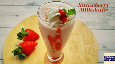 Easy Strawberry Milkshake Without Ice Cream Fresh Strawberry Milkshake Simple Milkshake