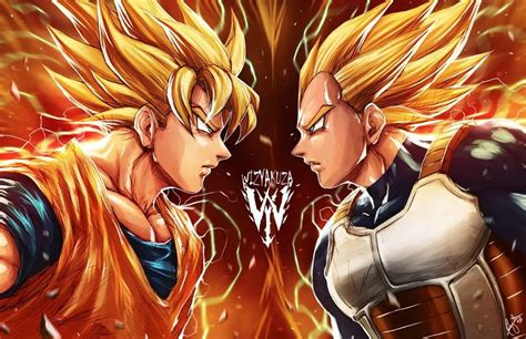 Goku Vs Vegeta By Wizyakuza Dragonball Z Anime Dragon Ball