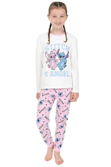 Girls Disney Lilo And Stitch Angel Long Pyjamas Set W23 £12 99 Picclick Uk