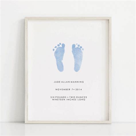 Baby Footprint Art Personalized Baby Print Custom Baby T