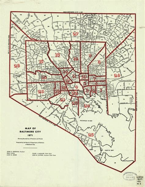 Map Of Baltimore City 1971 Showing Boundaries Of