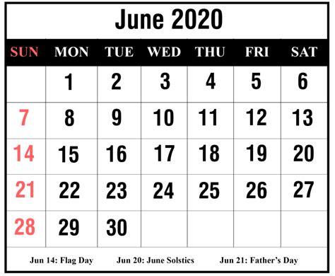 Free Printable Calendar For June 2020 Calendar Printables Free Templates