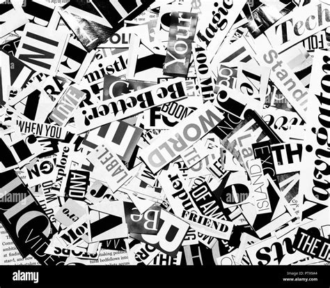 Words Cut From A Magazine Background Stock Photo Alamy