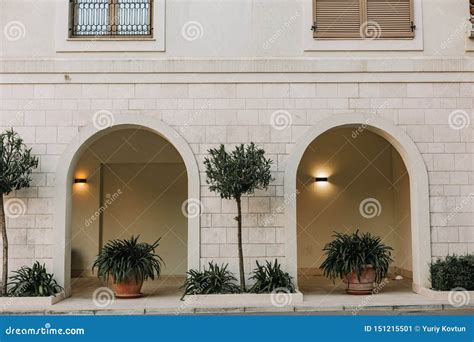 Historic Building Architecture Texture Old Arch Terrace Stock Image