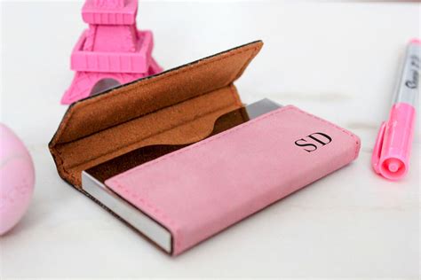 Customized Business Cards Holder Personalized Leatherette Etsy Canada